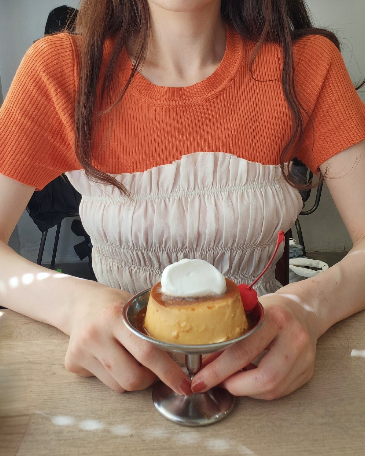 high neck rib knit T