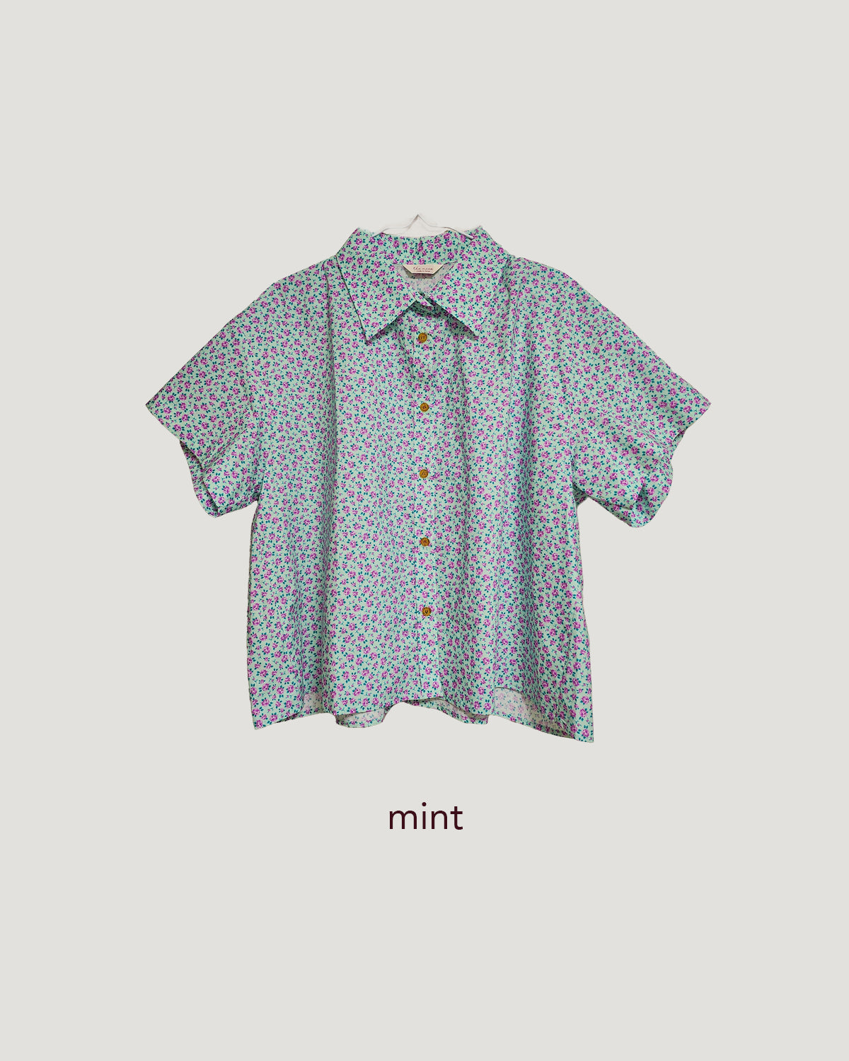 flower open collar shirt