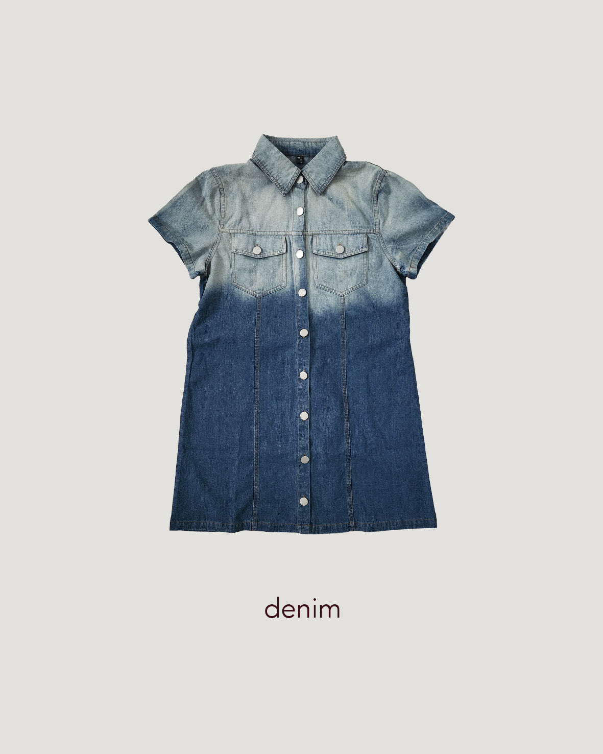 gradation denim shirt mini dress