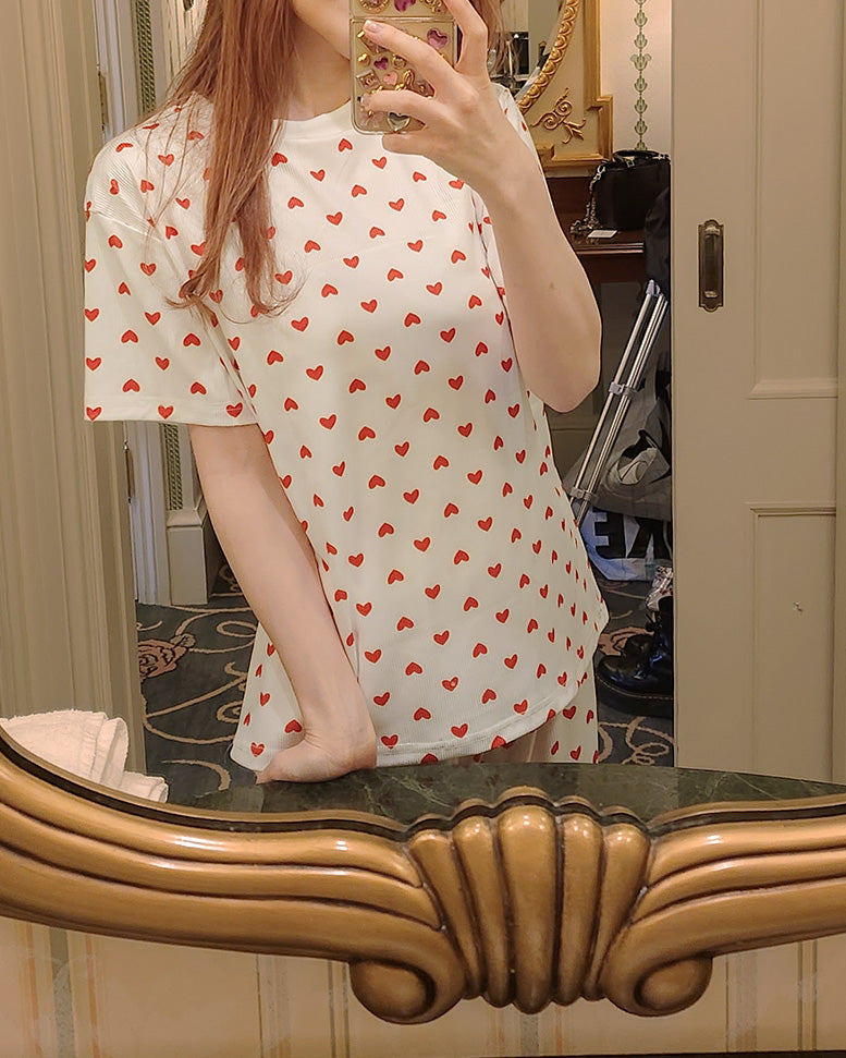 heart pattern pajamas (2点セット)