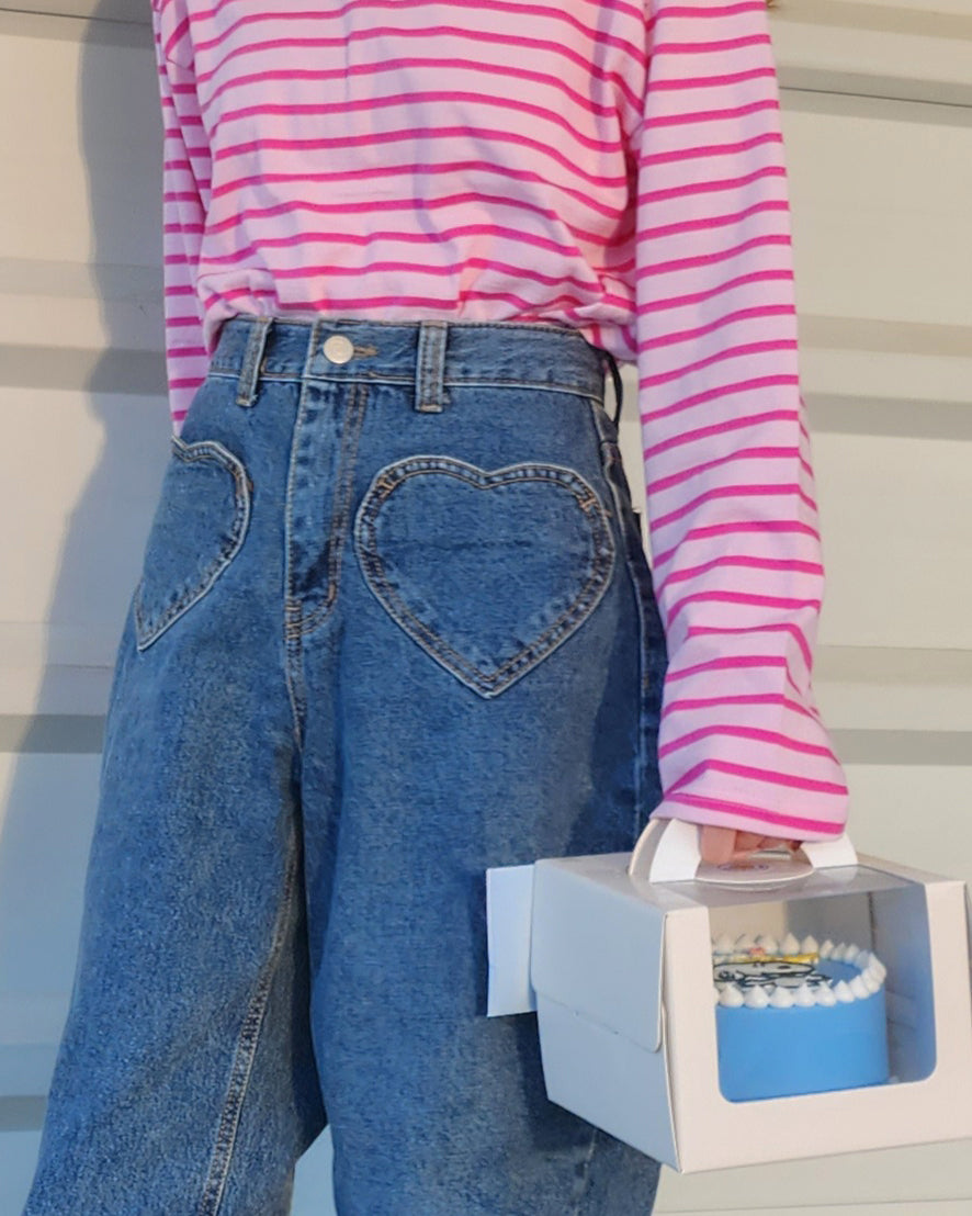 heart pocket denim