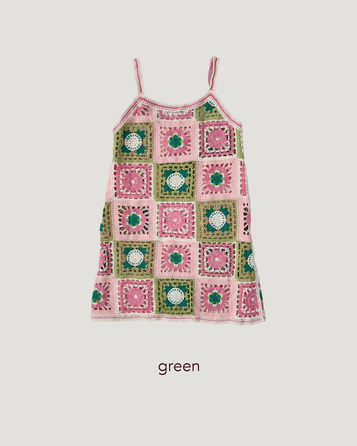 crochet knit flower mini dress