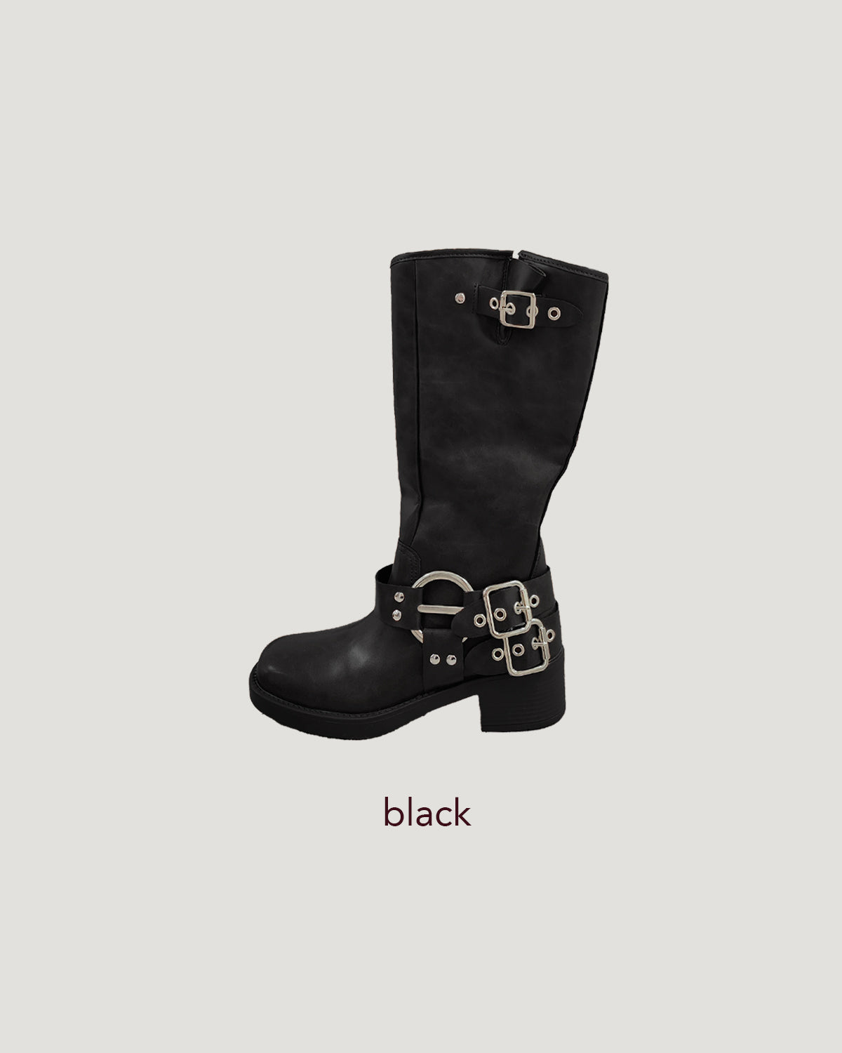 buckle belt boots