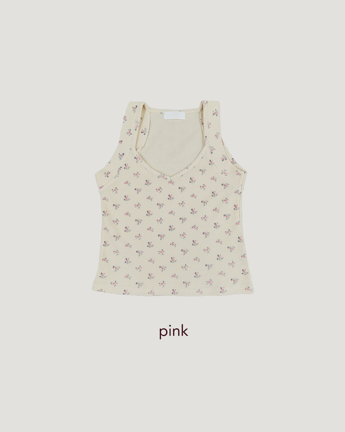 flower waffle sleeve less top