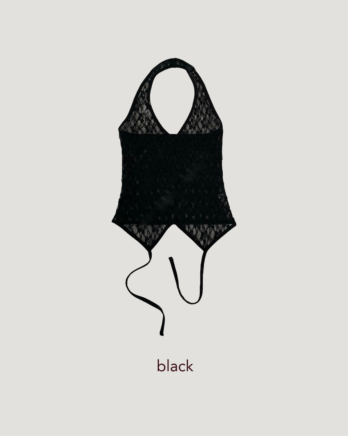 lace sheer halter neck bustier