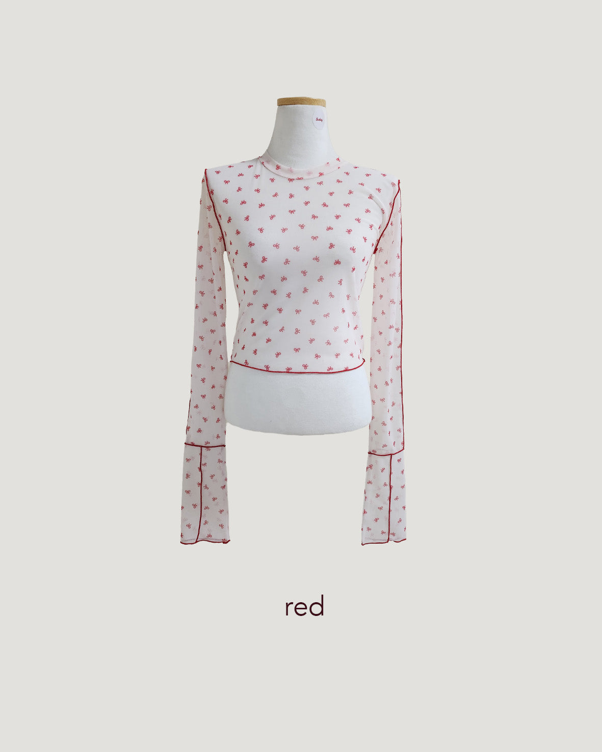 ribbon pattern sheer top