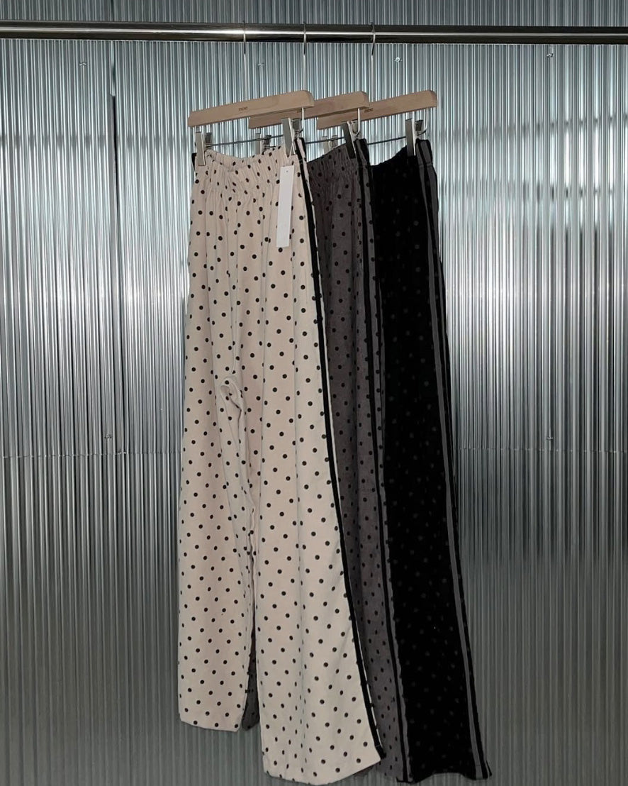 dot side line light corduroy pants