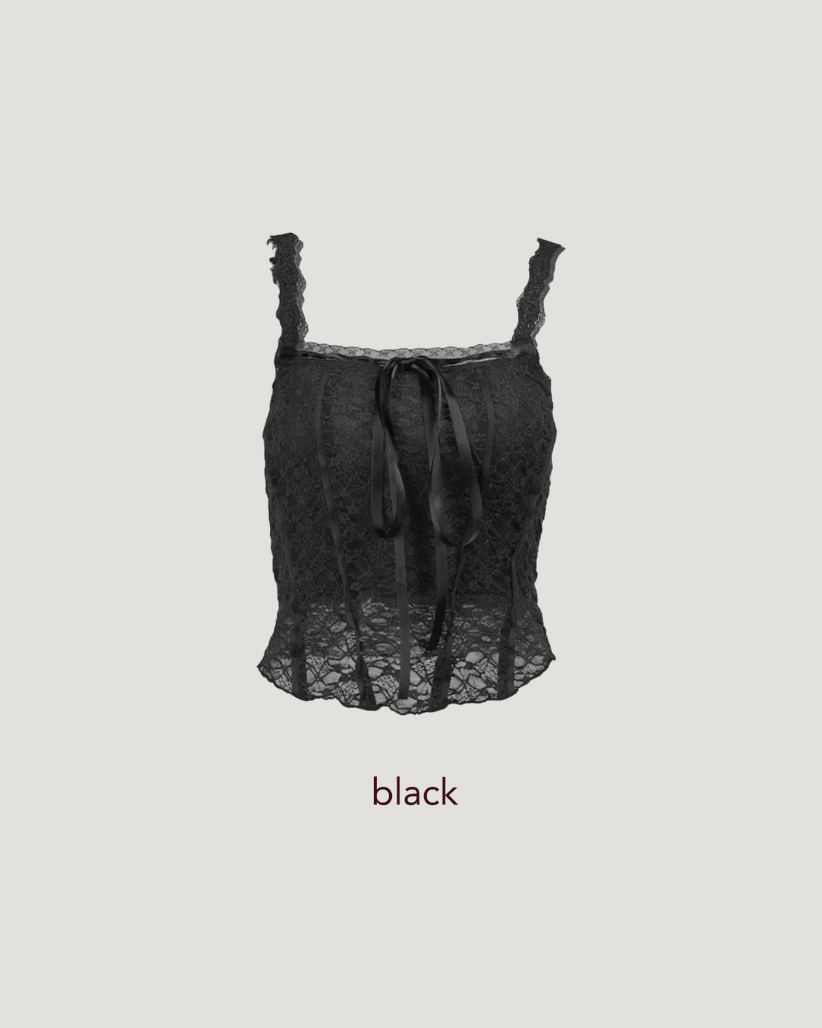 lace ribbon sheer bustier