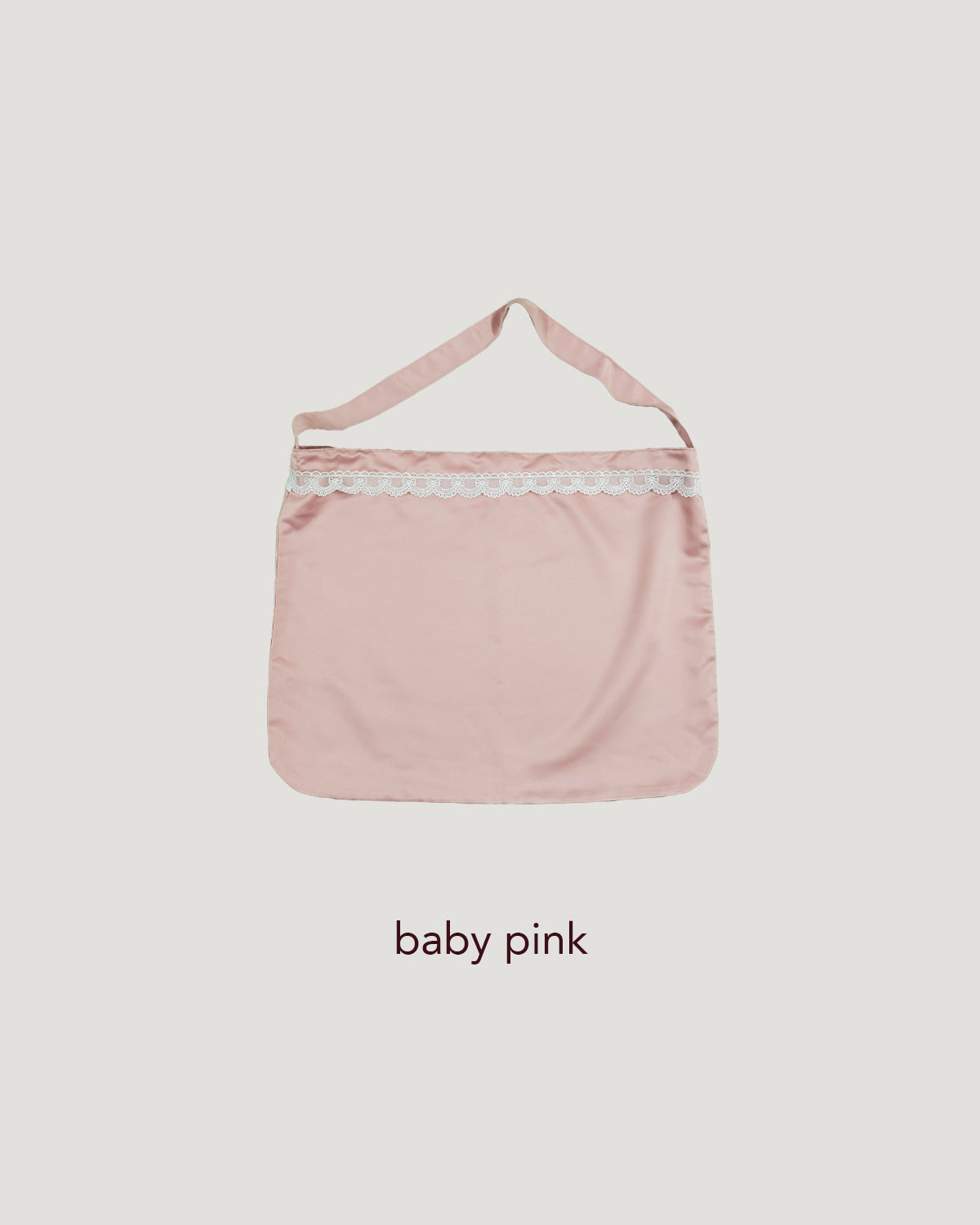 satin lace line tote bag