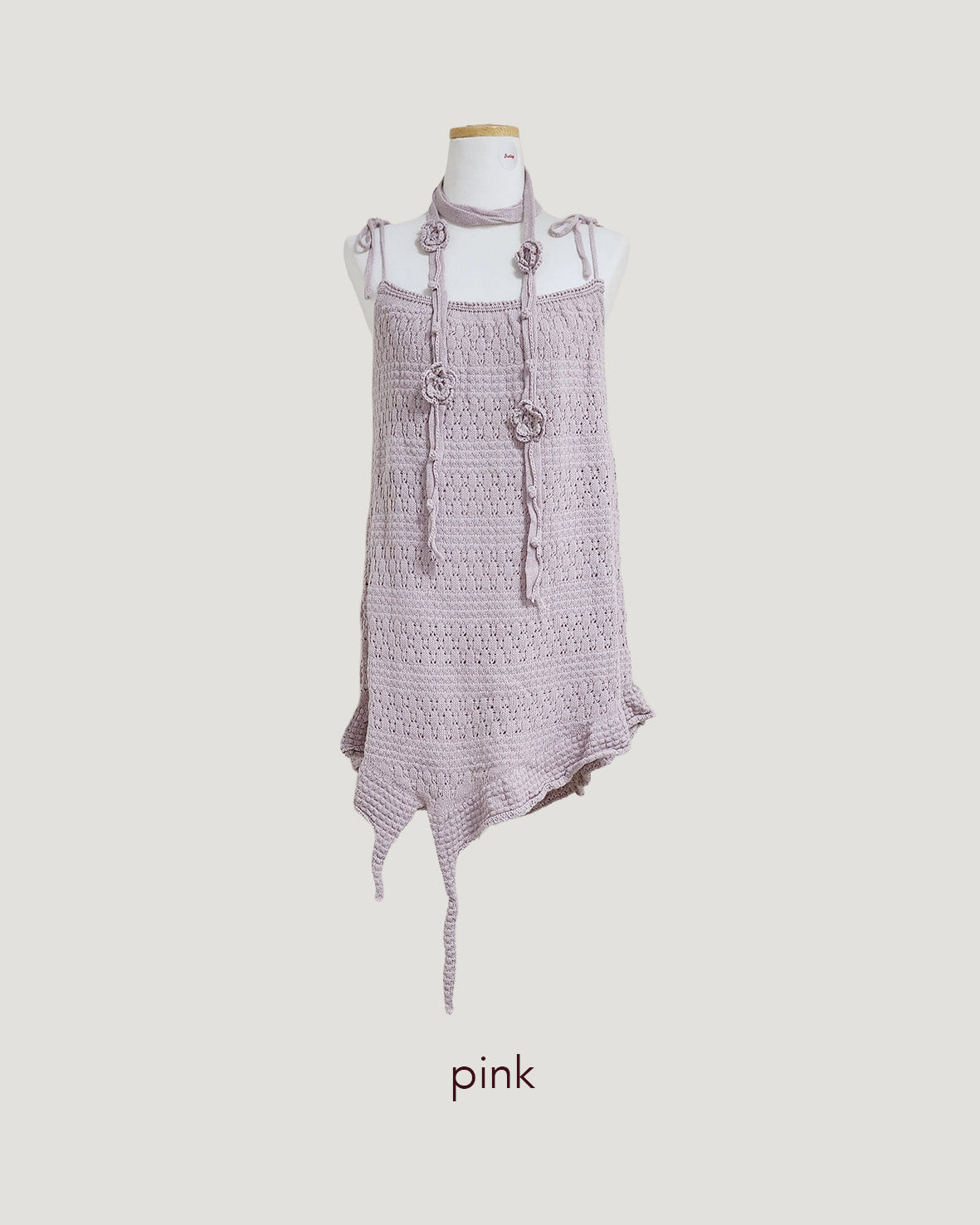 rose scarf knit mini dress