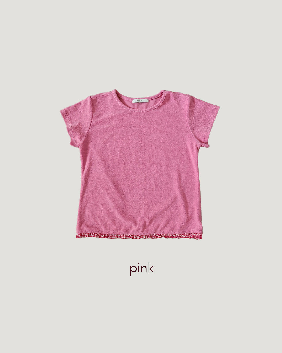 hem gingham check pile fabric T