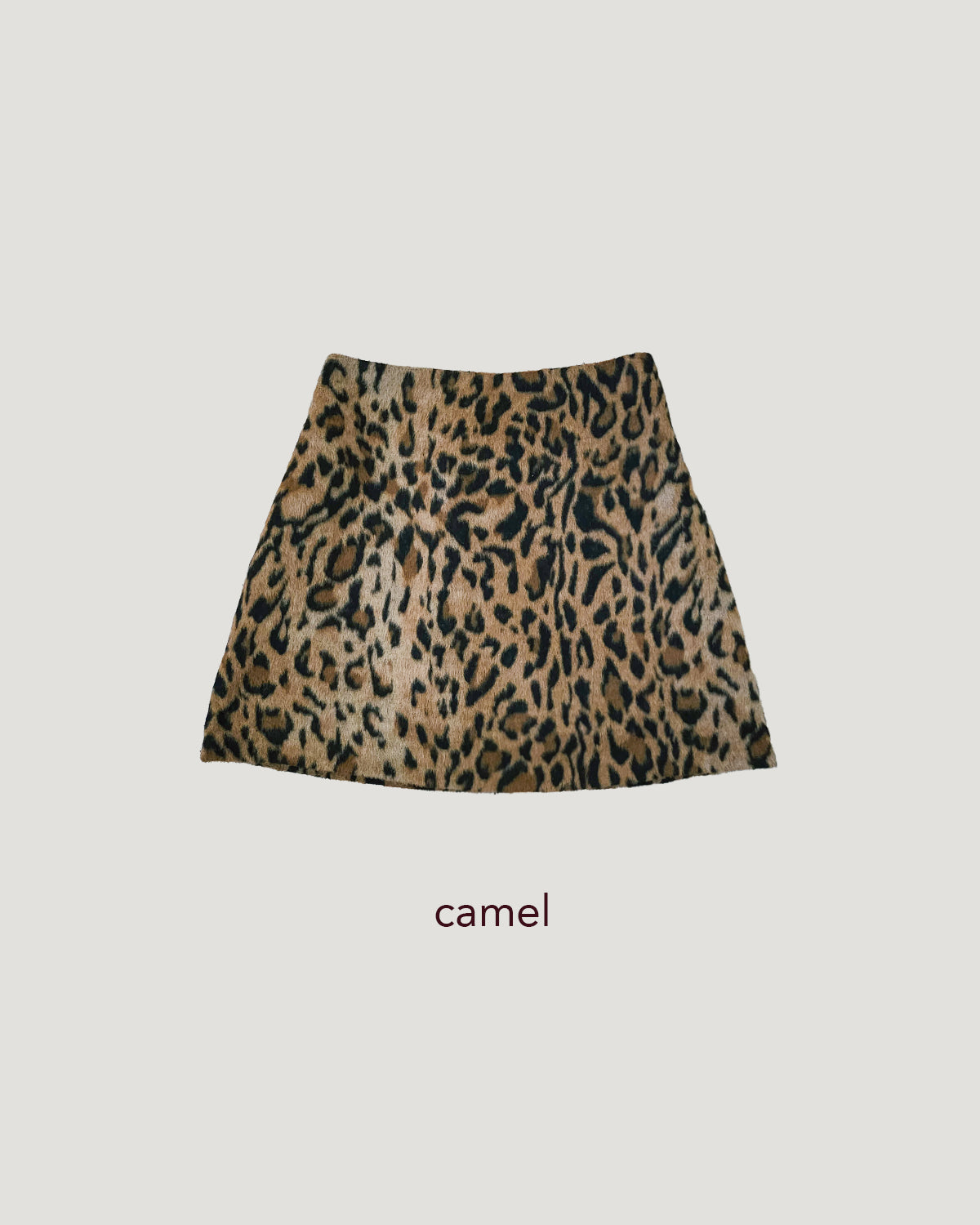 leopard wool mini skirt