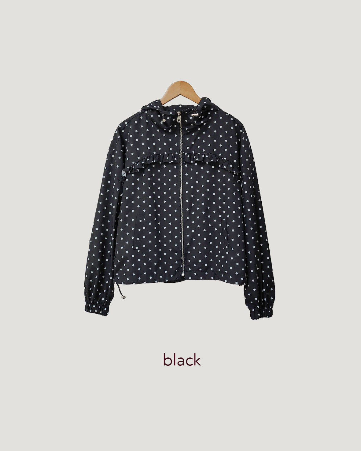 dot frill nylon blouson
