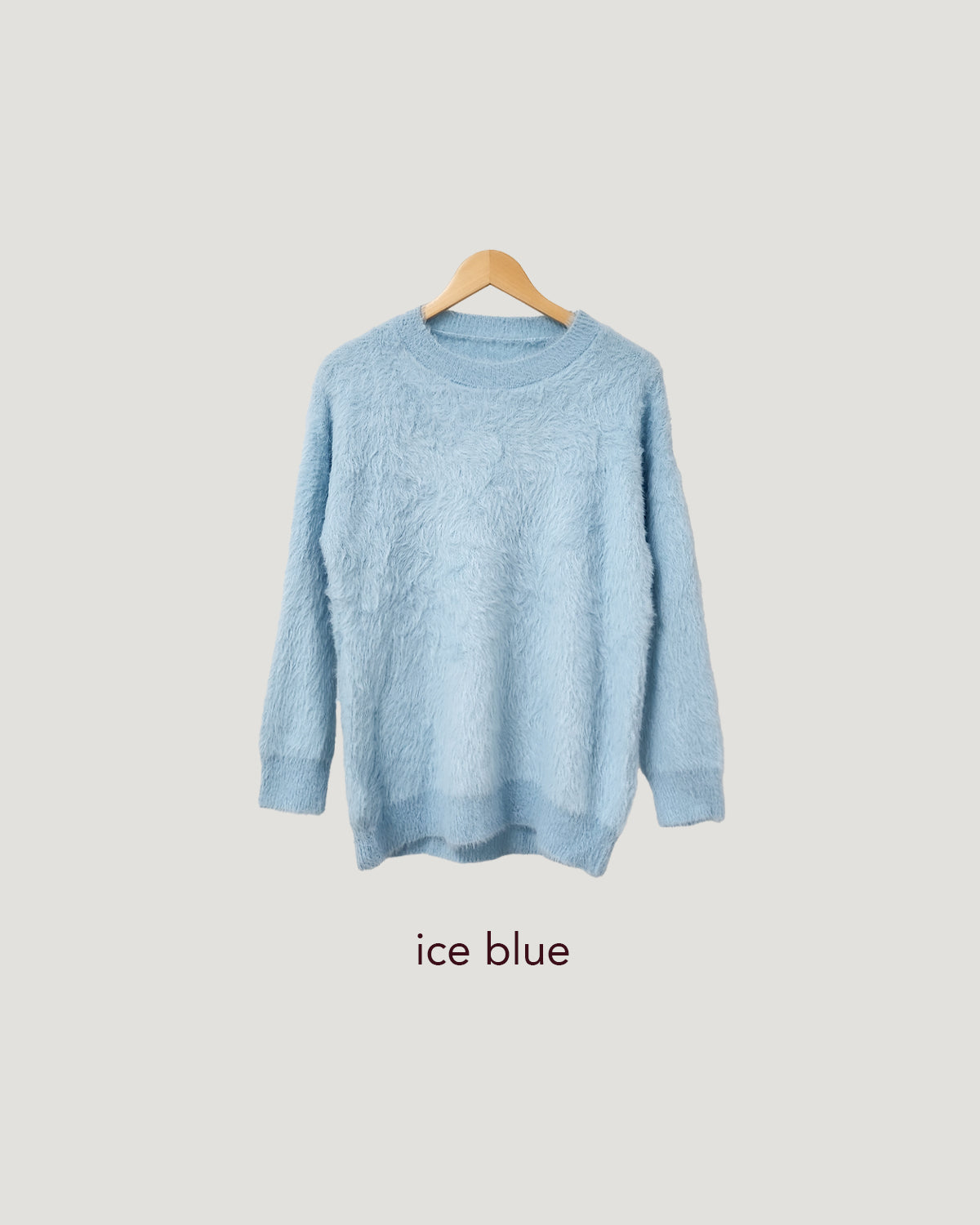 round neck shaggy knit