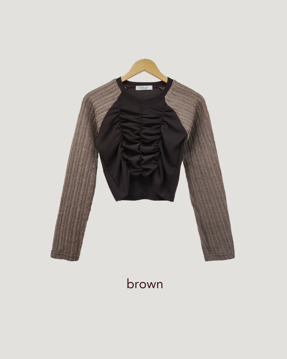 raglan knit sleeves shirring T