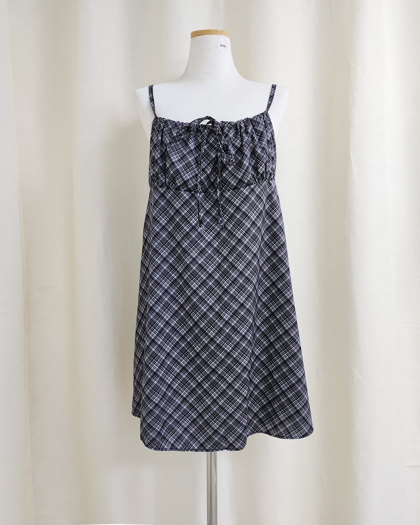 check camisole mini dress
