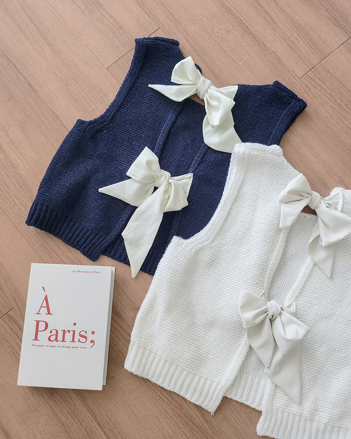 back ribbon knit vest