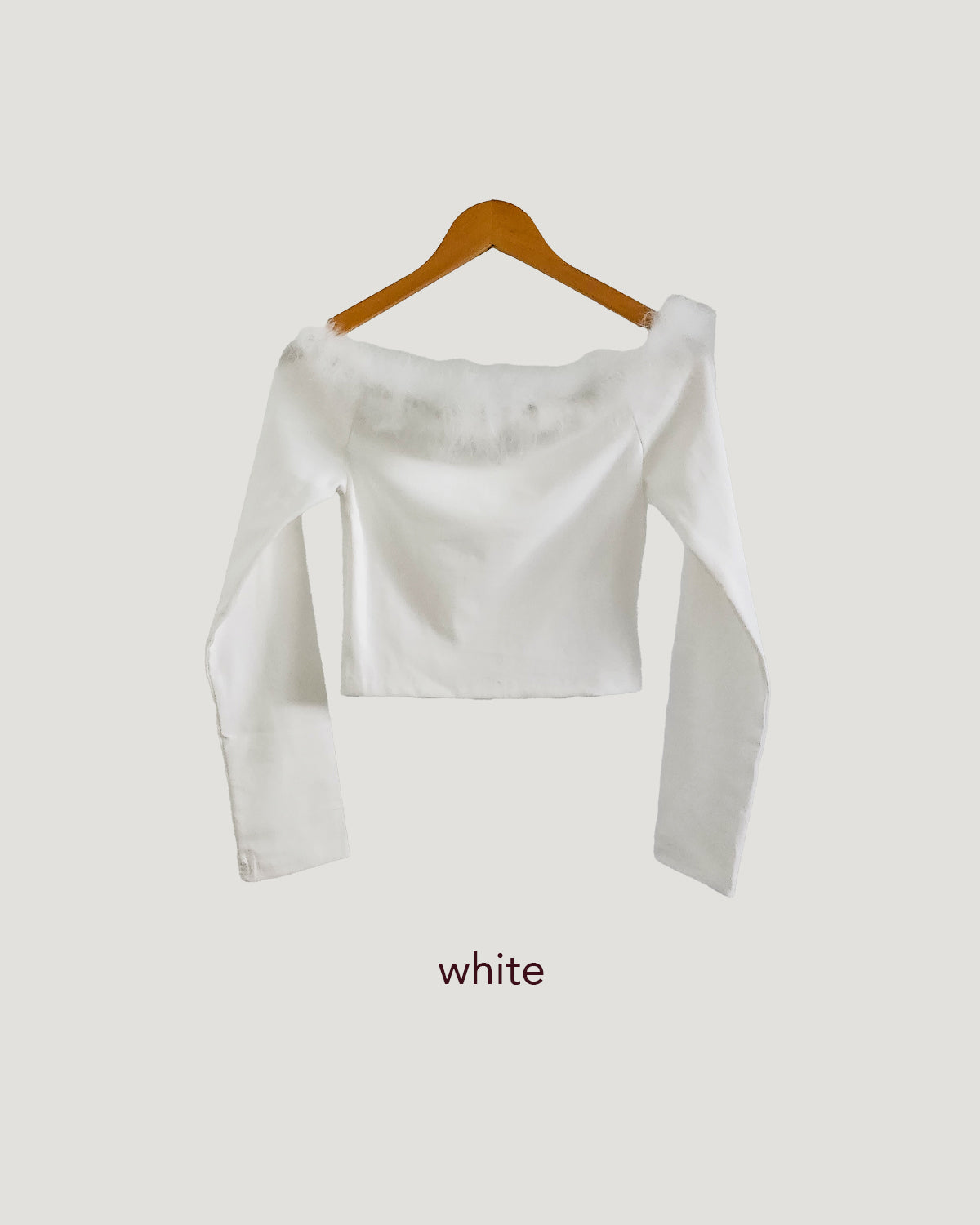 fur off shoulder top