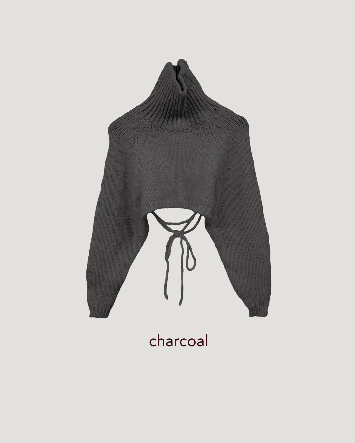 turtleneck eyelet short knit