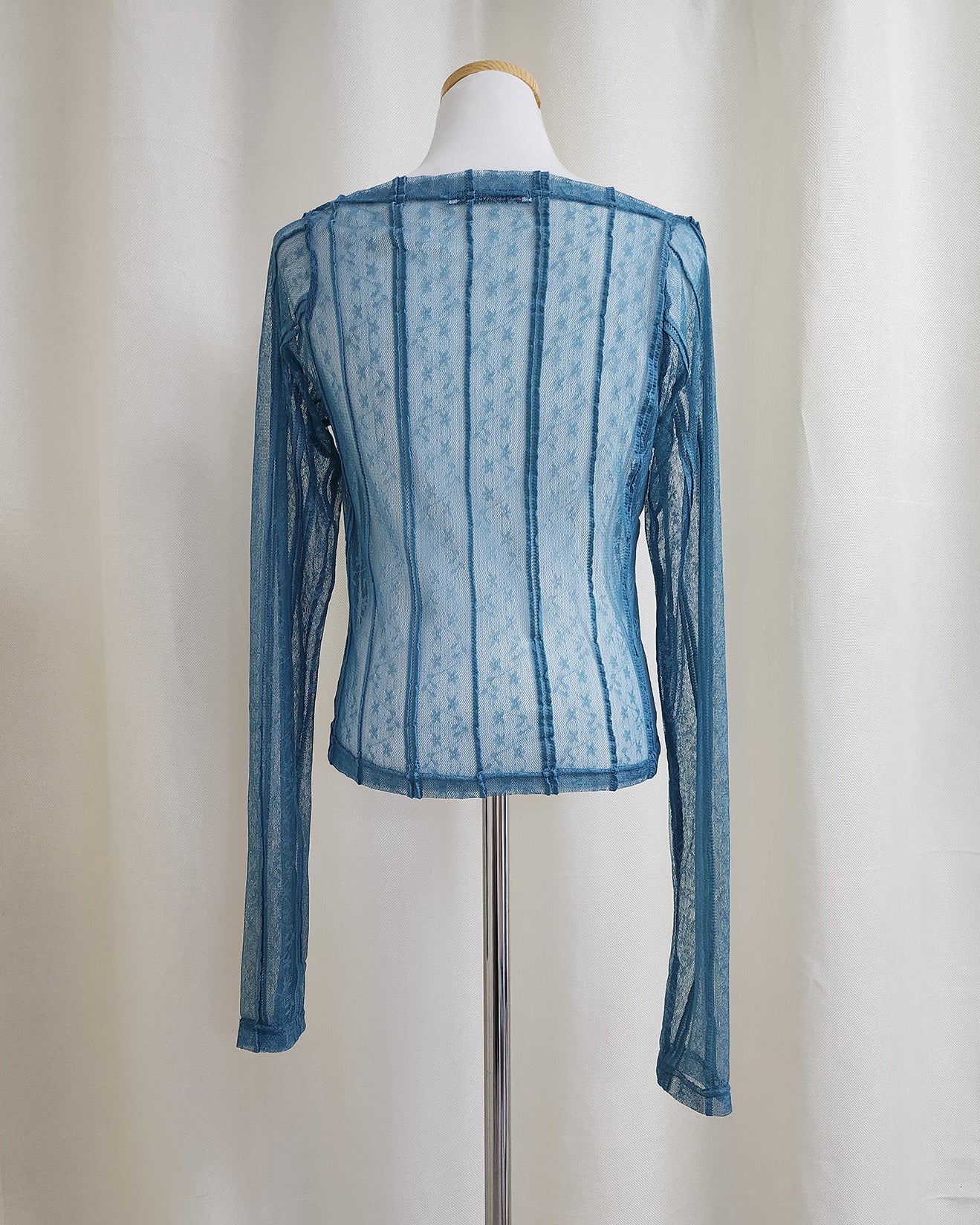 square neck lace sheer top