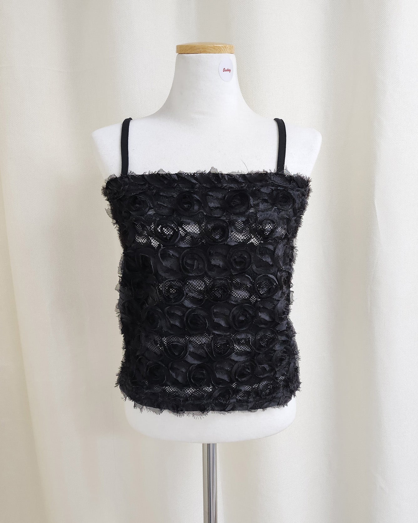 rose motif sheer bustier