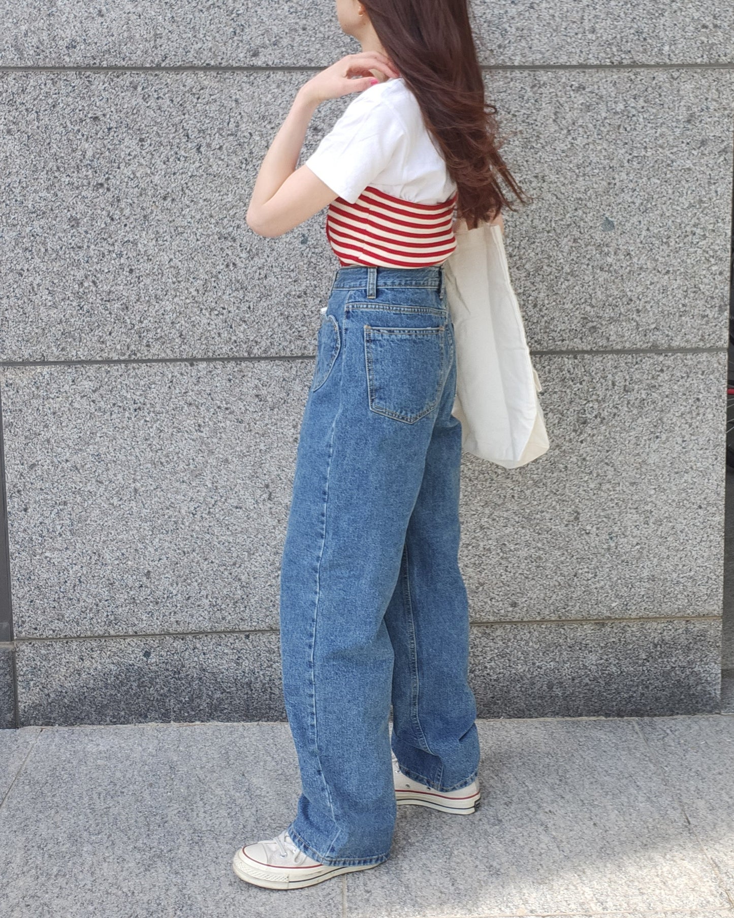 heart pocket denim