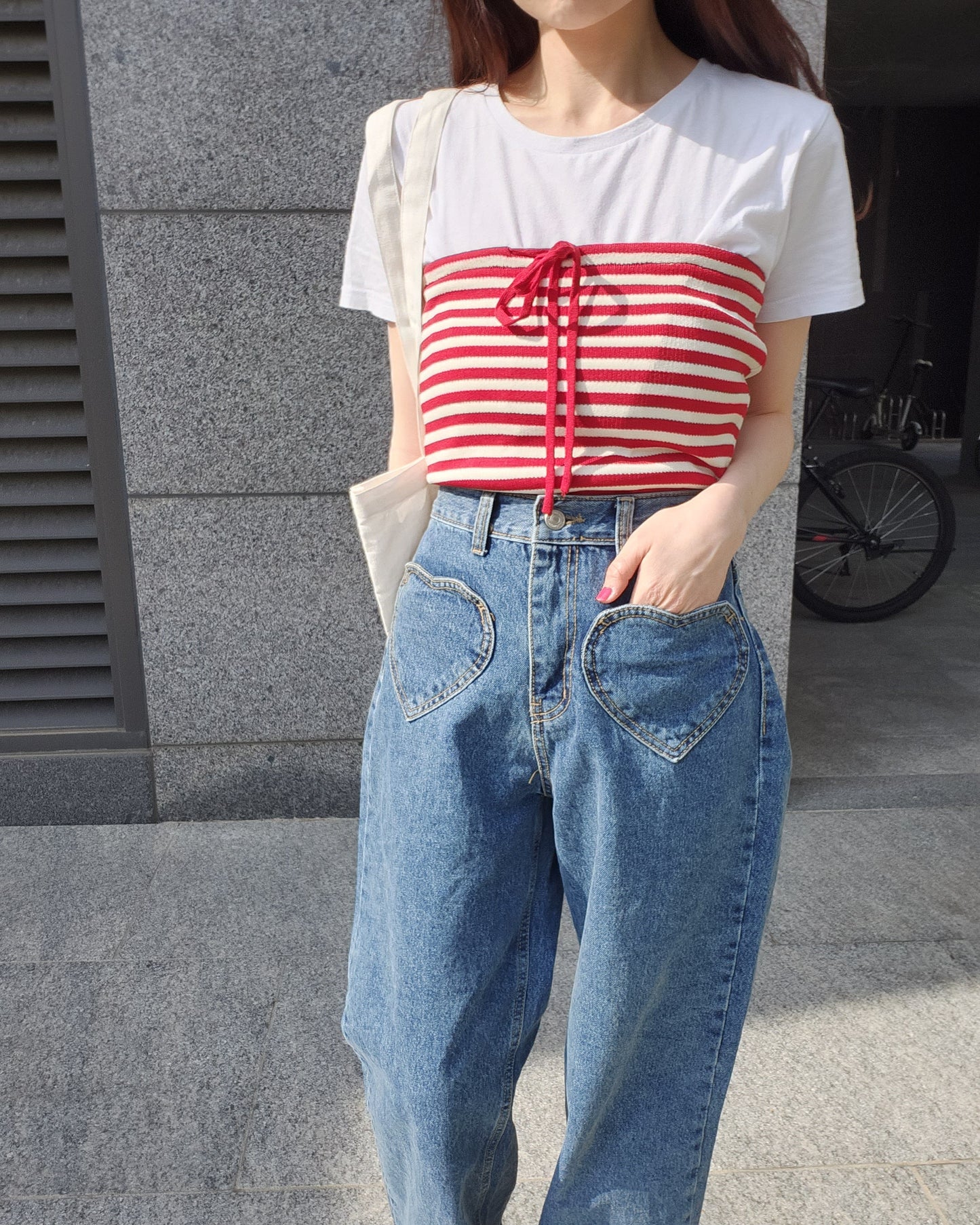 heart pocket denim