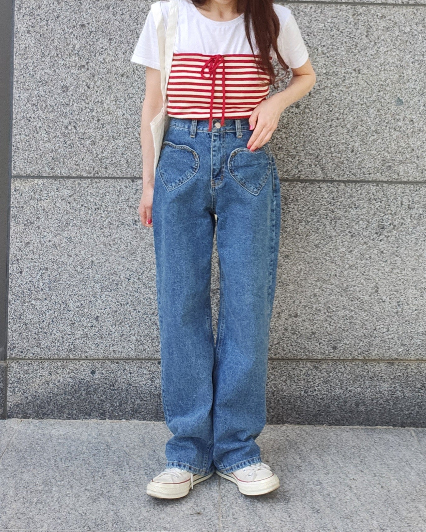 heart pocket denim