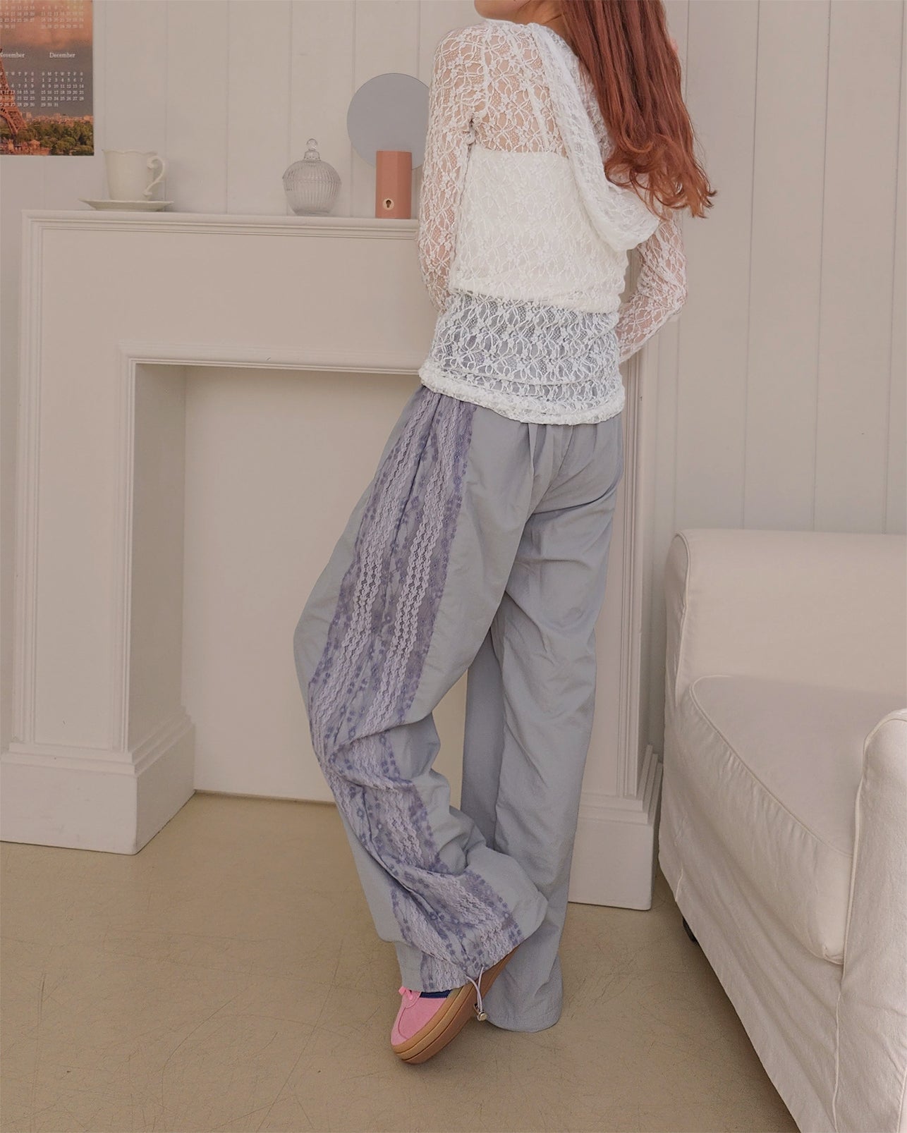lace line nylon pants