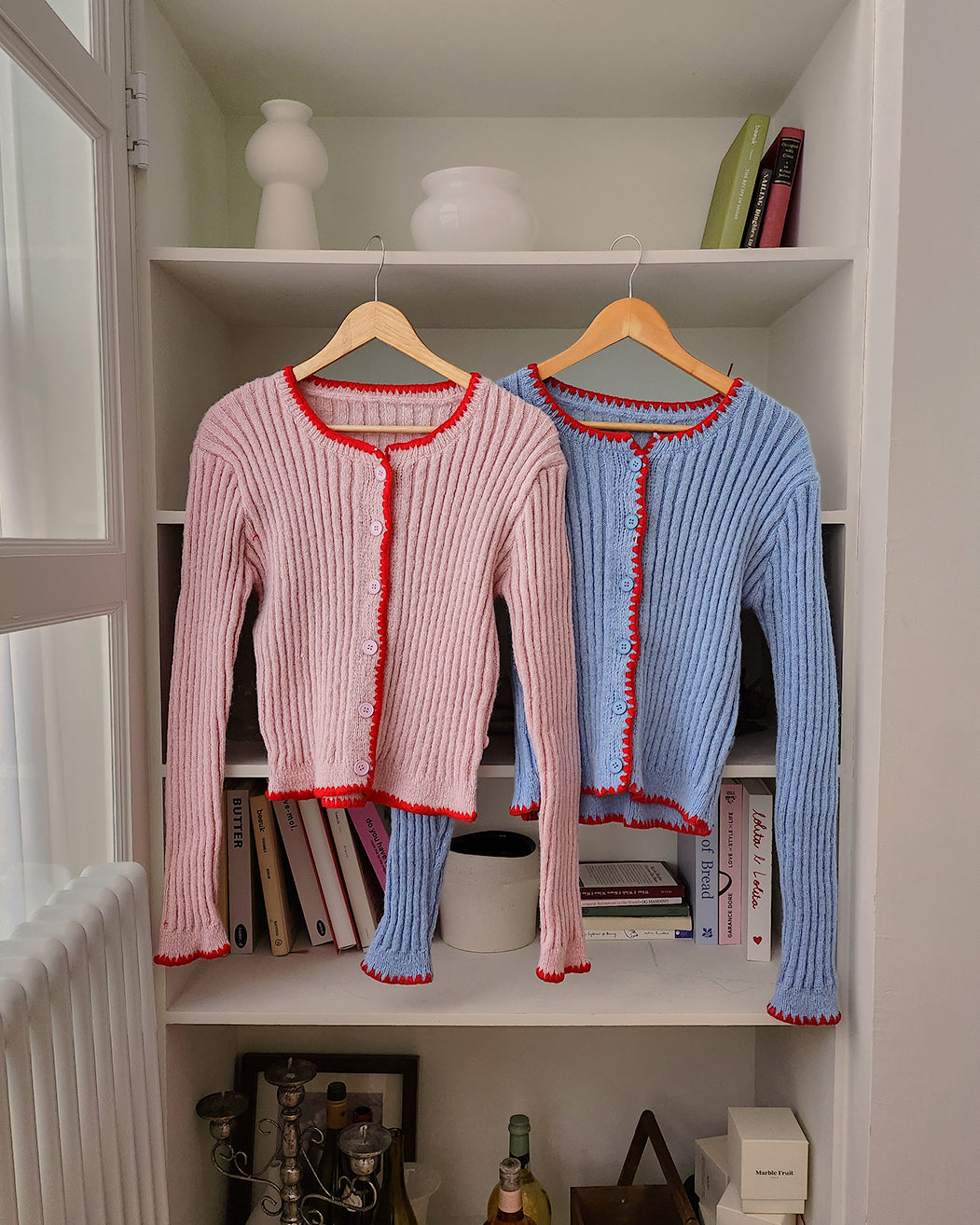 bicolor 2way  knit cardigan