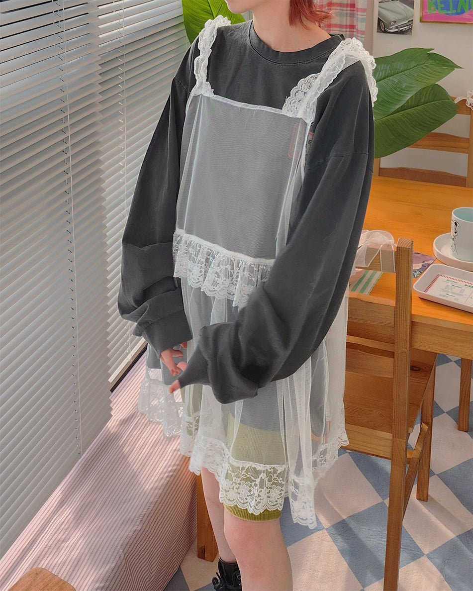 pigment box logo oversize long sleeve T