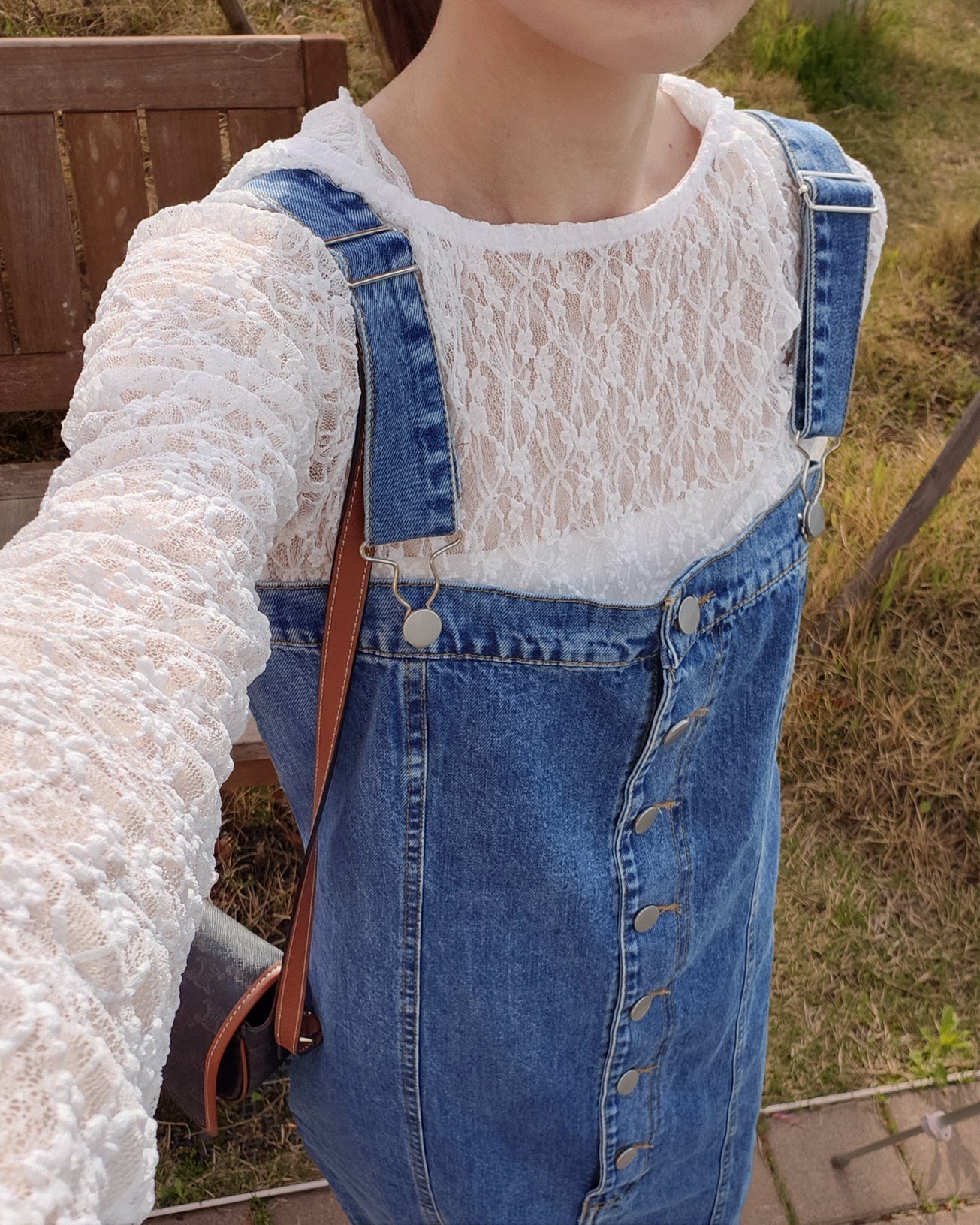 denim salopette long dress