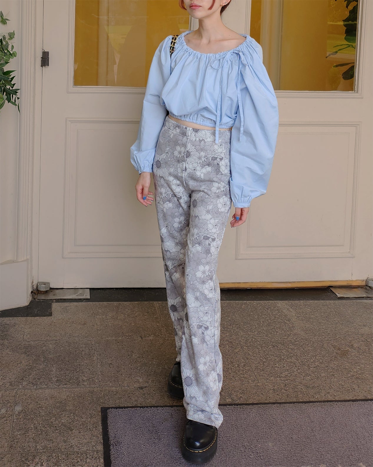 ribbon cropped blouse