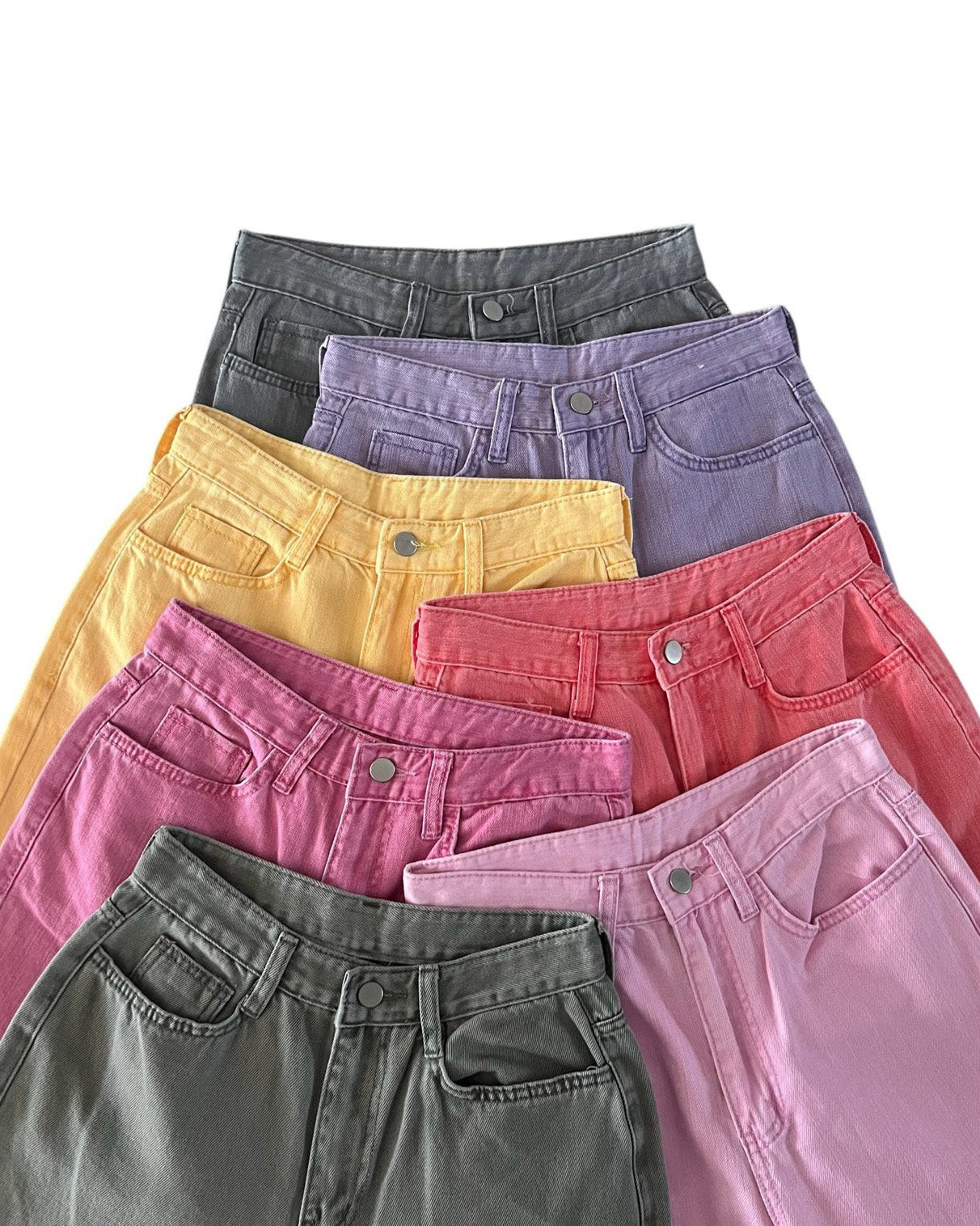 pigment color straight wide cotton pants