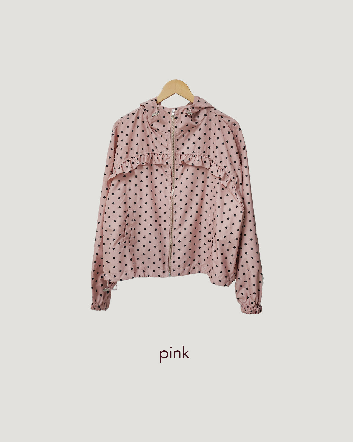 dot frill nylon blouson