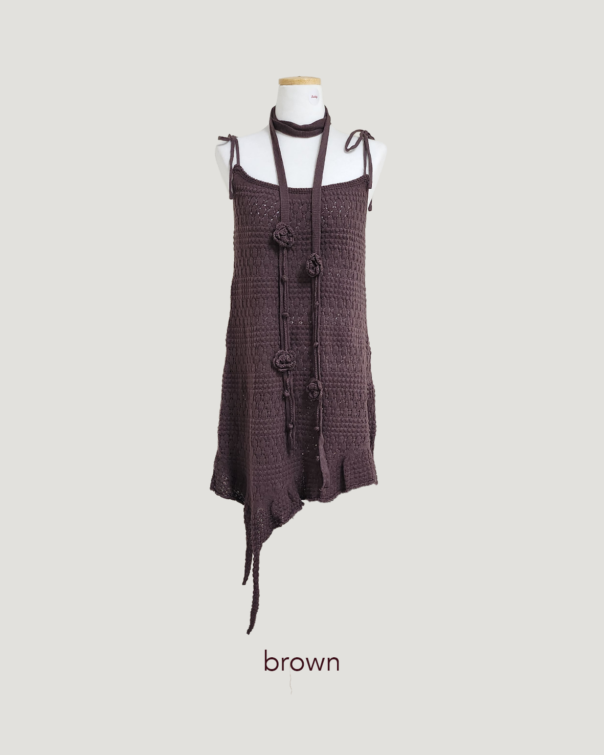 rose scarf knit mini dress