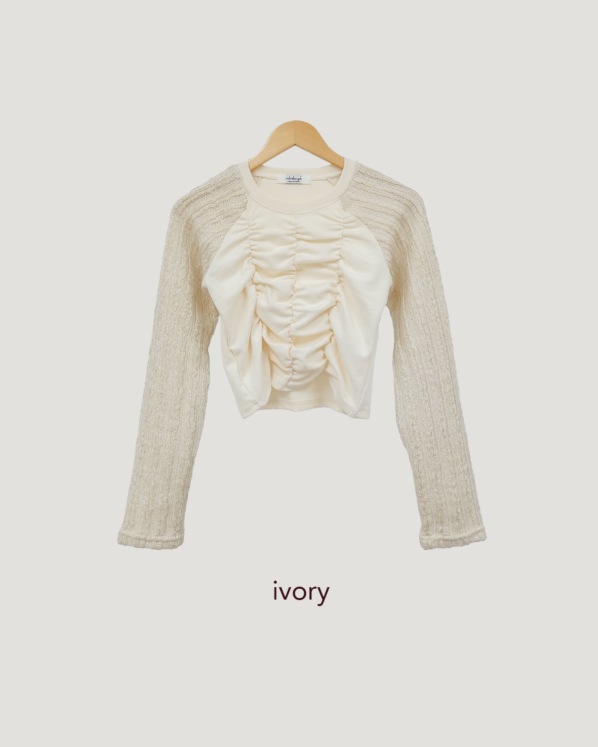 raglan knit sleeves shirring T