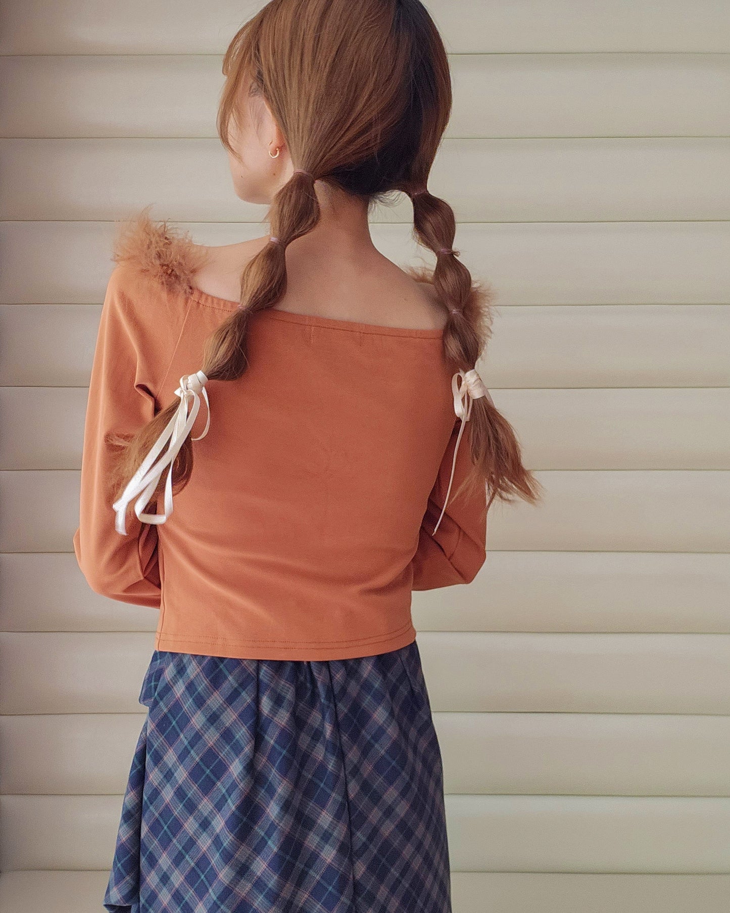 fur off shoulder top