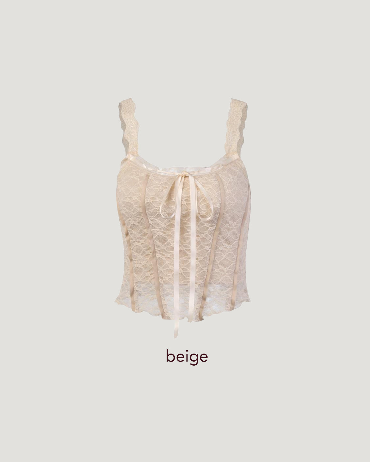 lace ribbon sheer bustier