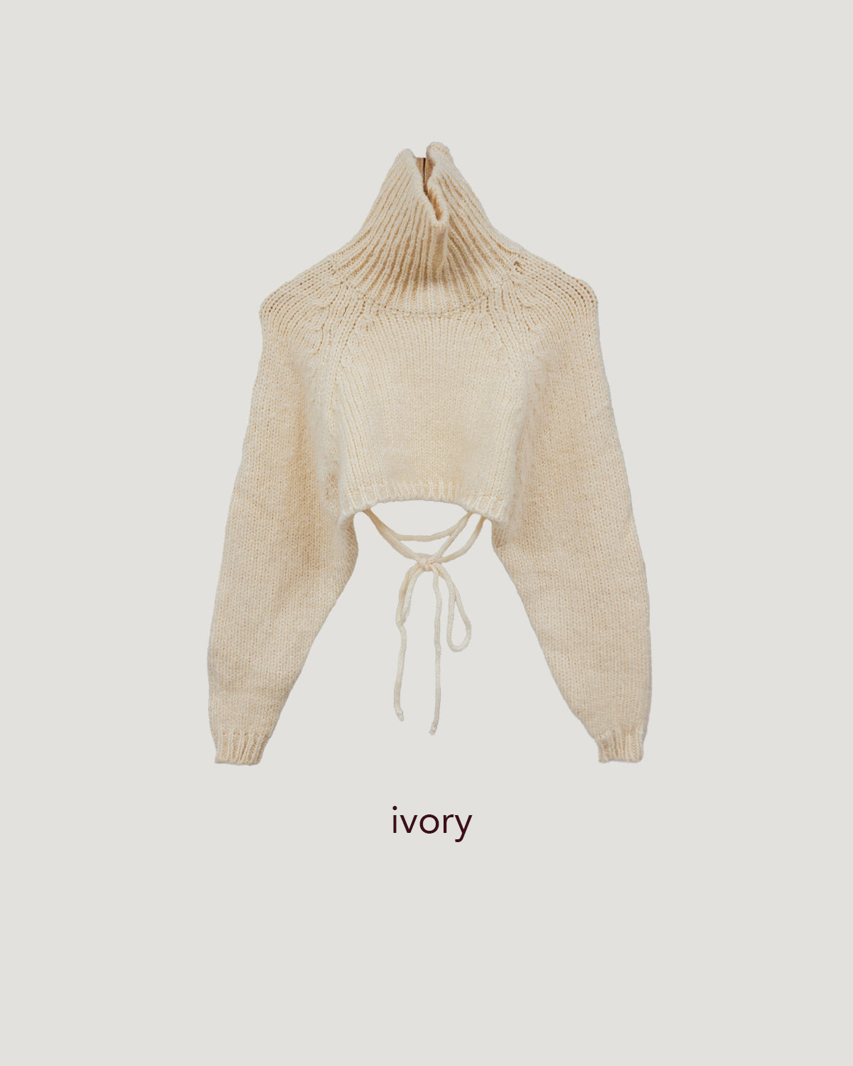 turtleneck eyelet short knit