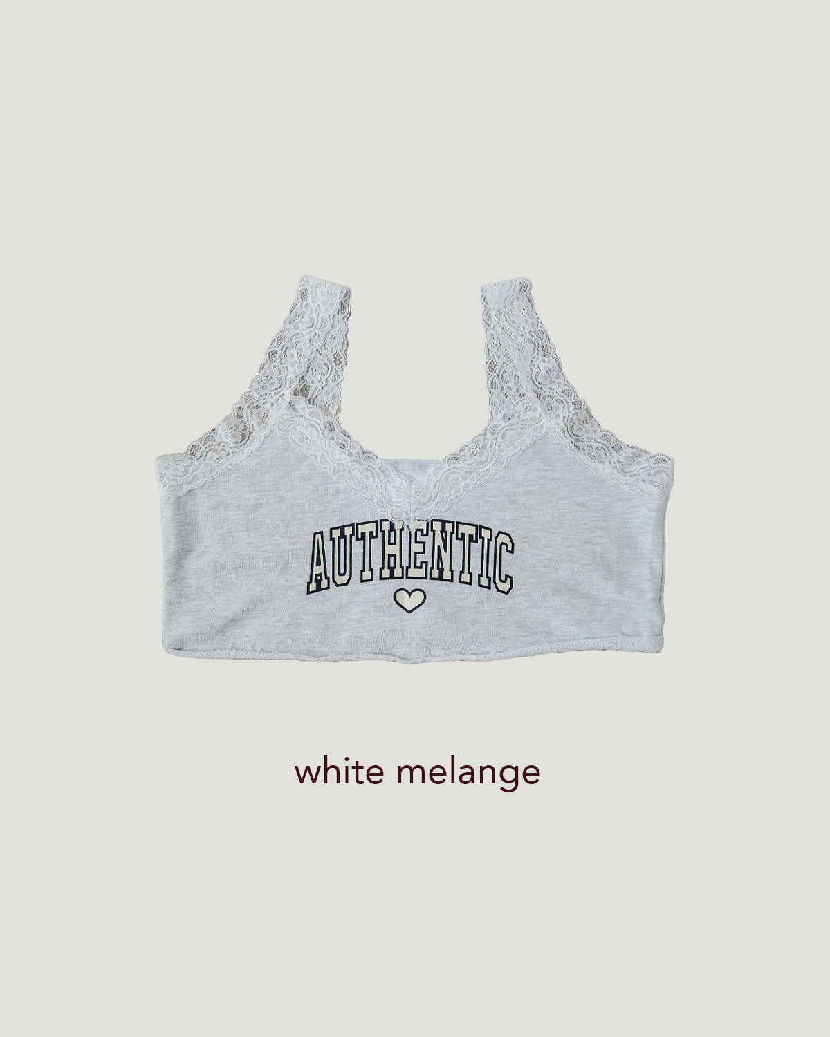 lace point logo sweat  bustier