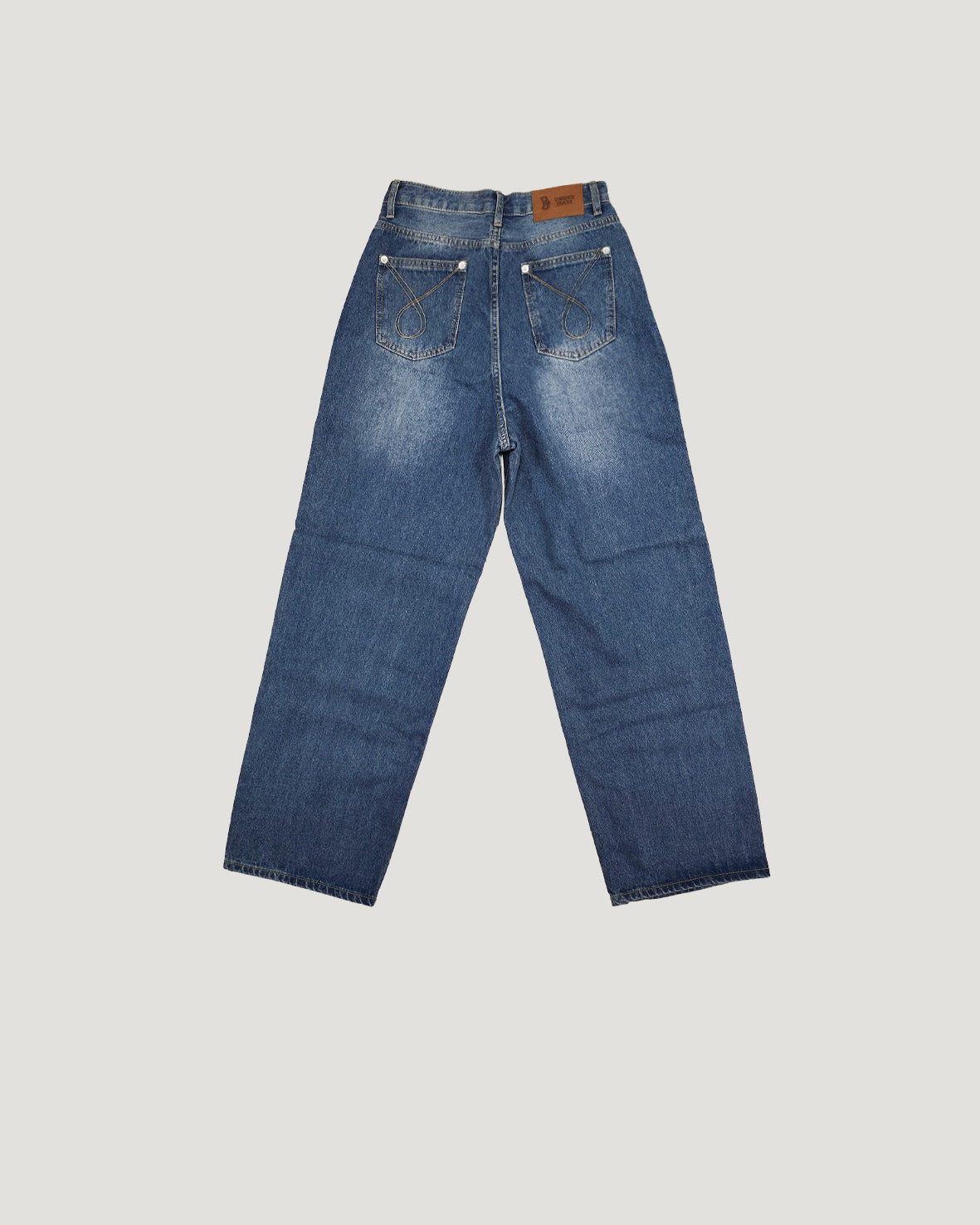 side studs wide denim