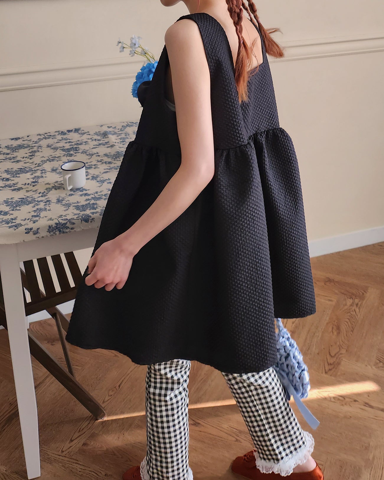 rose corsage set emboss tunic