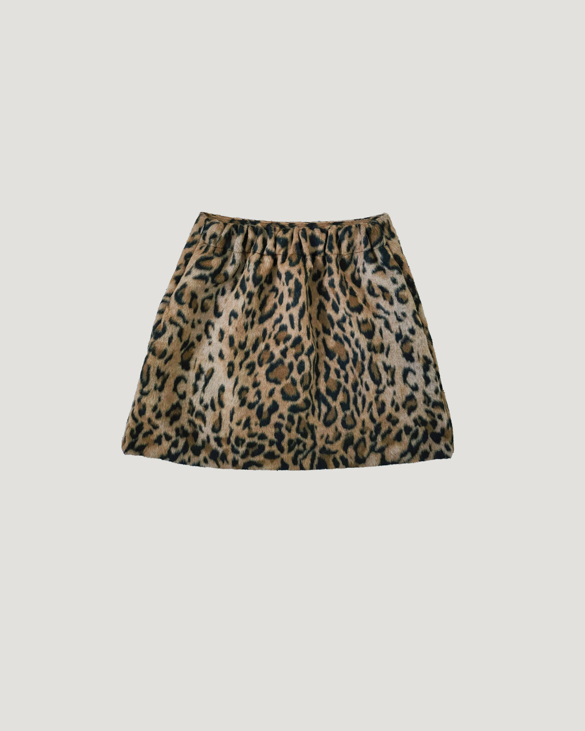 leopard wool mini skirt