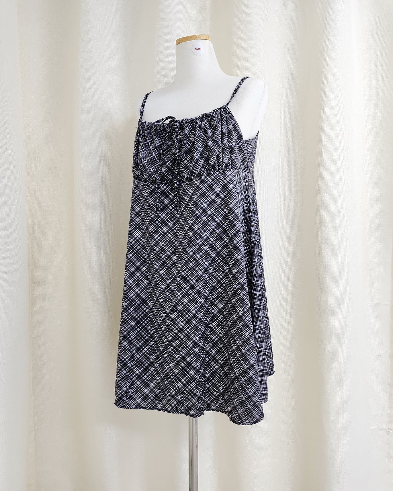 check camisole mini dress
