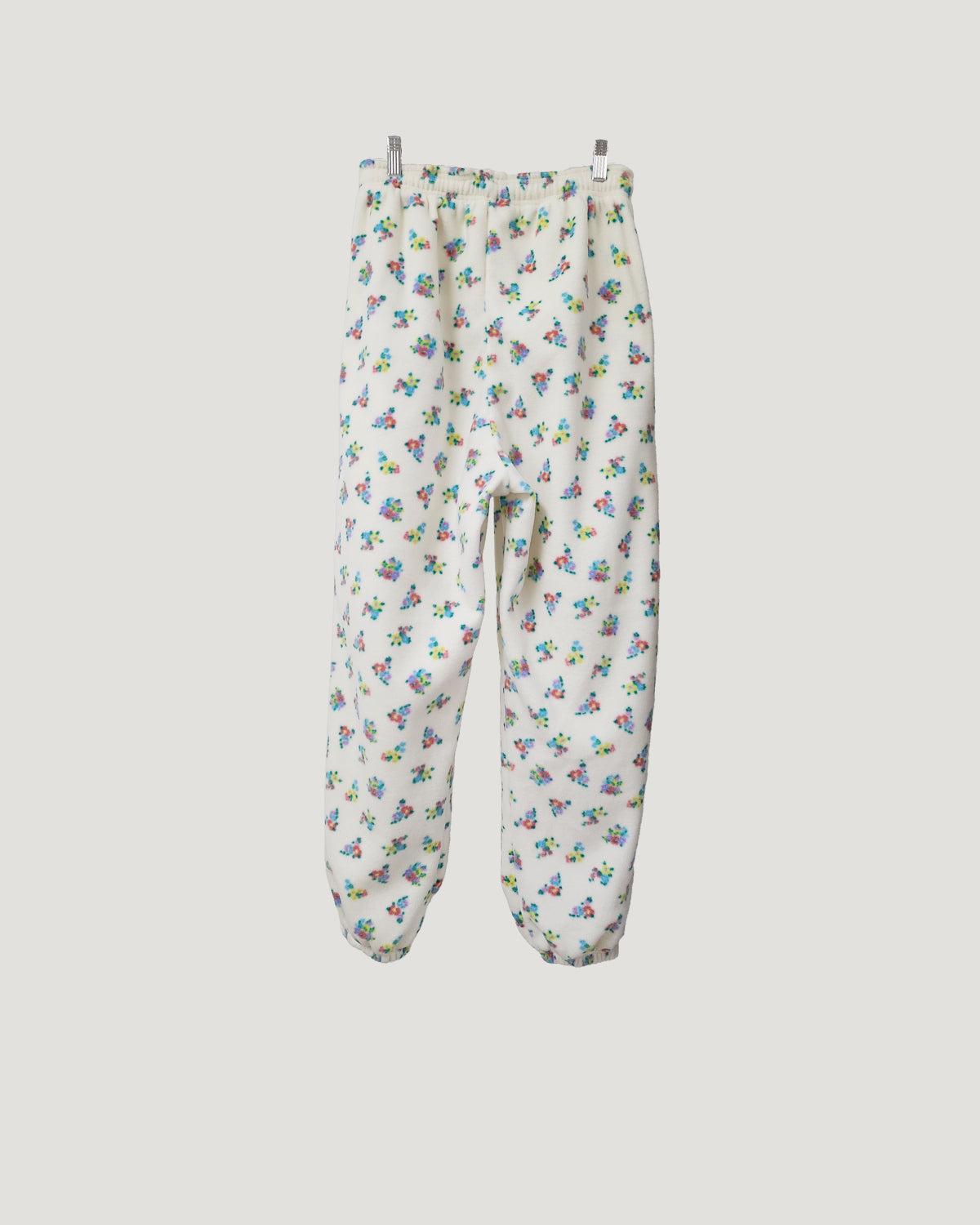 flower pattern fleece jogger pants