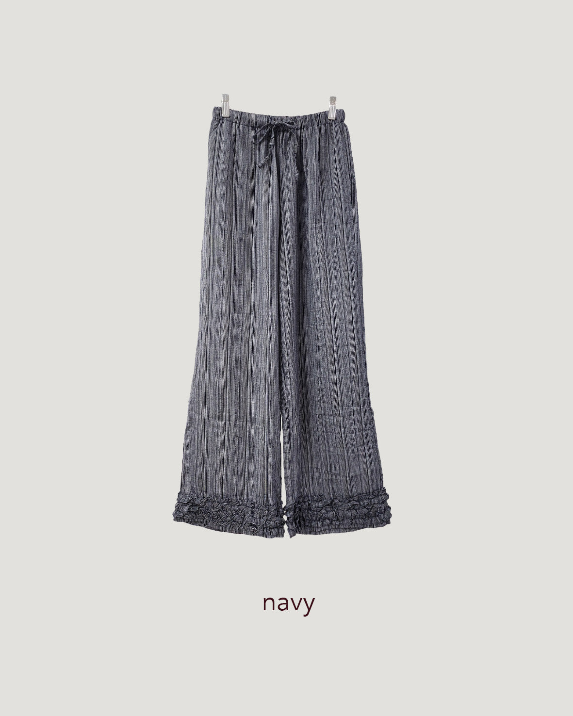 stripe hem frill pants