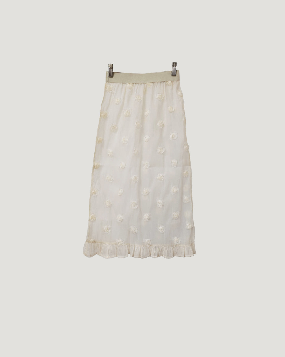 rose motif frill sheer skirt