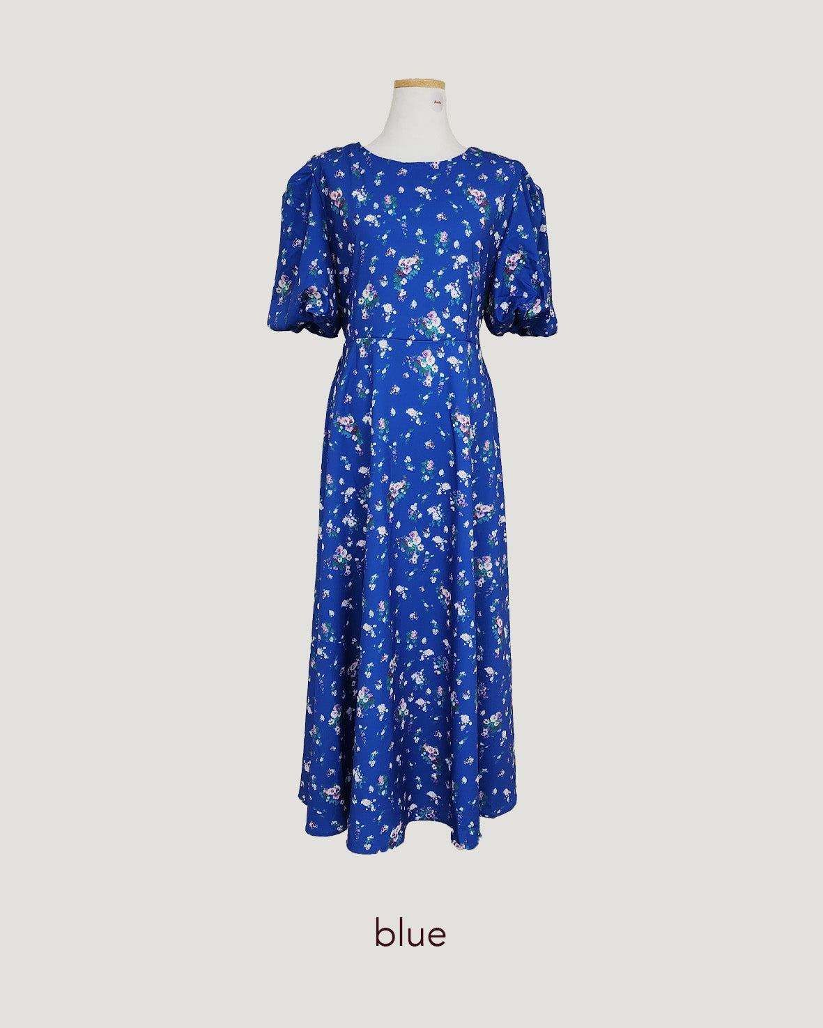 flower puff sleeve long dress