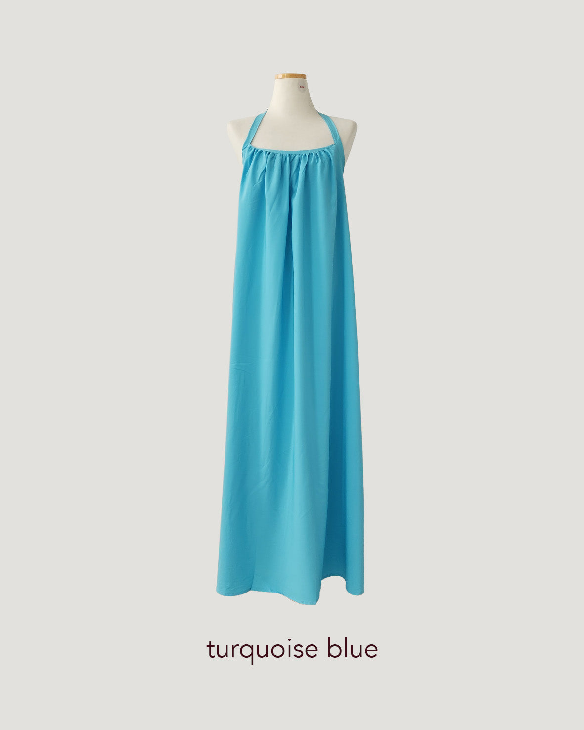halter neck back open long dress